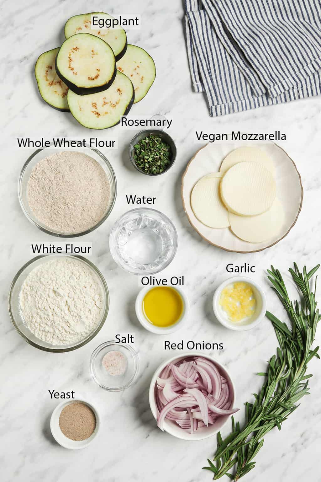 ingredients for eggplant pizza
