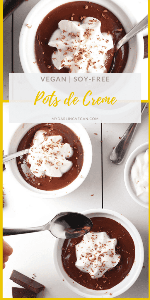 These vegan pots de creme are so unbelievably rich, and creamy that no one will believe they are vegan!  Made cashews mixed with chocolate, Silk® Half & Half, and maple syrup, this classic recipe will have you asking for more.